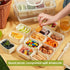 Snackle Box Container with Lid and Handle, Divided Serving Platters for Portable Snacks, Candy, Fruit