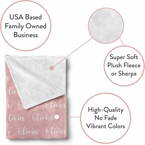 Cozy 60x80) Personalized Name Blanket - Customized Blankets for Boys & Girls, Ships Next Day, Soft & Personalized Throw