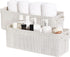 StorageWorks Narrow Storage Bins, Small Organizing Baskets, Long Fabric Storage Basket with Handles, Gray and White