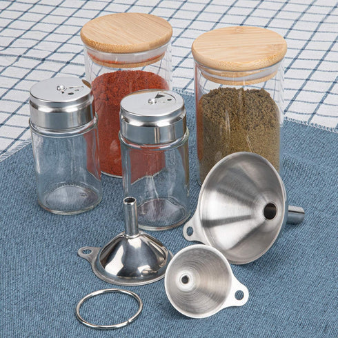 3pcs Small Kitchen Funnels for Filling Bottles, Food Grade Metal, Stainless Steel Funnels for Essential Oils, Spices