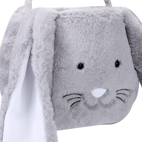 XinblueCo Plush Easter Bunny Basket, Personalized Egg Hunting Tote Bags with Long Plush Ears for Easter Decorations