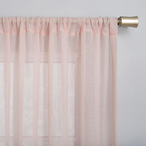 No. 918 Tayla Crushed Texture Semi-Sheer Curtain Panel, 50" x 84", Blush Pink