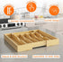 Bamboo Utensil Organizer for Kitchen Drawers, Expandable Tray and Cutlery Holder, Wood Dividers with 7 Adjustable Slots