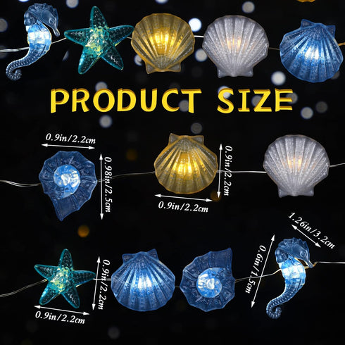 2 Sets 20 60 Xuhal Total FT LED Ocean Decor String Lights for Bedroom Beach Nautical Theme Lights of Marine Life