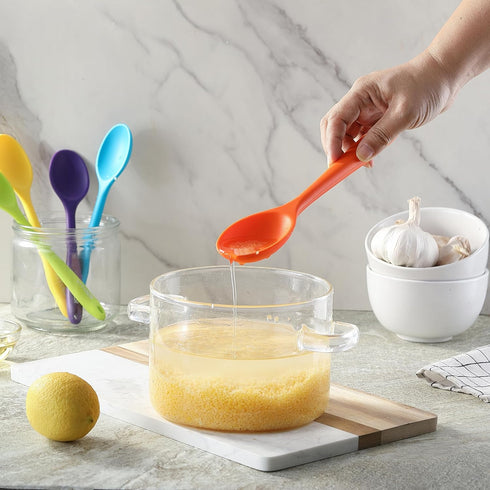 5PCS Silicone Serving Spoons Set, Vituer Heat Resistant Kitchen Spoons for Cooking, Mixing, Stirring, Dishwasher Safe