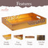 16 12 2.5 Coffee Table Tray (Distressed Gold) - Flourish Wood Serving Tray w/Handles for Breakfast in Bed - Mango Wood