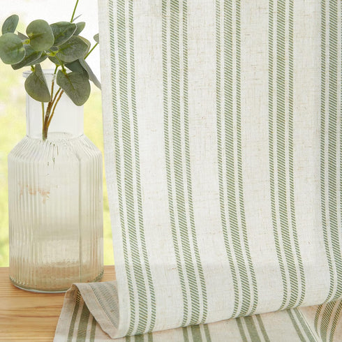 jinchan Striped Valance Window Treatment, Linen Valance for Small Windows, Farmhouse Valance Curtain, Light Filtering