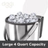 Oggi Insulated Ice Bucket, 4 Quart / 3.8 L, Black Stainless Steel