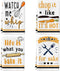 Funny Utensils Kitchen Towels and Dishcloths - Set of 4 Absorbent Drying Tea Towels for Cooking and Baking