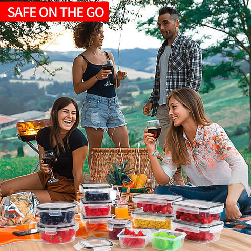 Skroam 36 Pack Food Storage Containers, 18 Airtight Kitchen Storage & Lids, BPA-Free Meal Prep with Labels