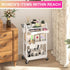 3 2 Goovilla Tier Rolling Utility Cart Organizer with Removable Drawer, Stable and Sturdy White Rolling Storage Carts