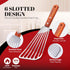 Rifsa 1 6.5-Inch Slotted Elegant Silver Fish Turner Spatula Metal Fish Spatula with Blade & Ergonomic Walnut Wooden