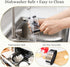 ELIVARA Set Stainless Steel Garlic Press Rocker (Black) - Includes Silicone Peeler and Cleaning Brush for Effortless