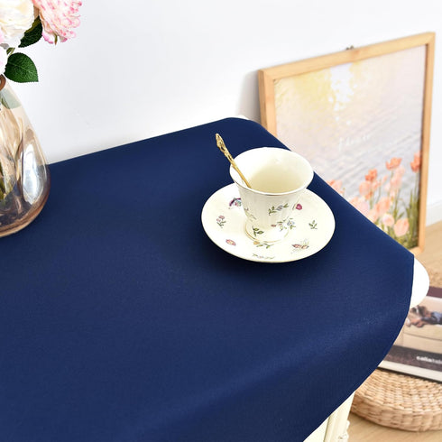 2 Pack 24 24 Inch Small Square Tablecloth x Washable Polyester Table Cloth Solid Navy Blue Heavy Duty Fabric End Table