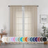 OWENIE 72 Inches Long Sheer Curtains Set of 2, Elegant Taupe Voile Rod Pocket Solid French Door Panels, 42" Width