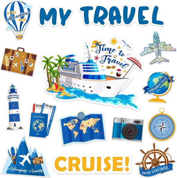 15 Pcs Cruise Door Decorations Magnets, Funny Refrigerator Magnets for Travel and Celebrations