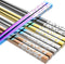 Metal Chopsticks Reusable 5 Pairs, Multicolor Stainless Steel, Dishwasher Safe, Lightweight Non-Slip Set
