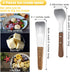 Patelai 2 Pcs Stainless Steel Ice Cream Scoop with Wooden Handle, Dessert Spade Butter Cutter for Dining Kitchen Utensil