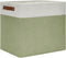 DULLEMELO Large Storage Basket, 17"x12"x15", Fabric Organizer for Clothes, Books, Toys (White & Green)