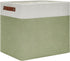DULLEMELO Large Storage Basket, 17"x12"x15", Fabric Organizer for Clothes, Books, Toys (White & Green)