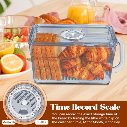 2 Counter, Gifhomfix PCS Bread Box for Homemade Bread Airtight Bread Boxes for Kitchen Time Recording Bread Storage