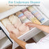 12 Pack 4" 10.2"-16.5" Vtopmart Drawer Dividers for Clothes, High Adjustable Expandable Dresser Drawer Organizer, Clear