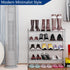 4-Tier Expandable Adjustable Shoe Organizer - Silver Wire Grid Storage Shelf