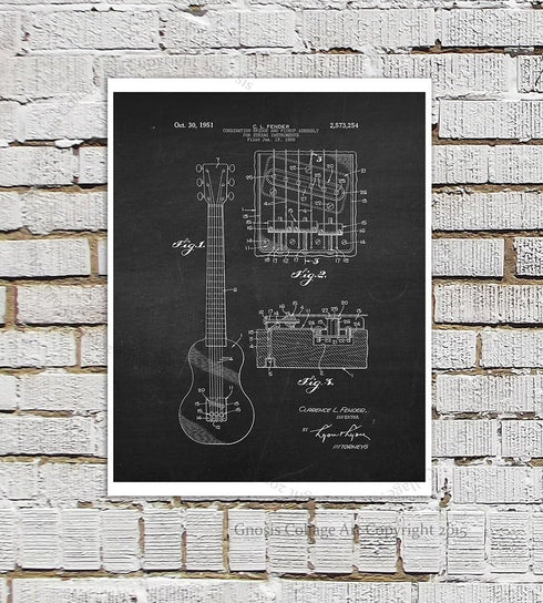 Gnosis Picture Archive Guitar Wall Decor - Posters Set of 4 Unframed Art Prints