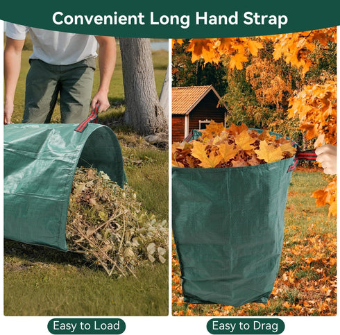 LZMYIVE 2 Pack 53 Reusable Garden Waste Bags, Dustpan-Type Yard leaves collector, Gallon Collapsible Lawn Leaf Bag