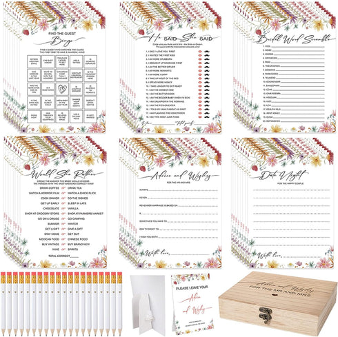 Silipull Bridal Shower Games Set for 50 Guests Includes Bingo, He Said