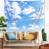 Light Blue Wall Decor Tapestry, Blue Sky White Clouds Natural Landscape Tapestries for Girly Bedroom Living Room