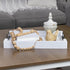 16.75 12.75 Inches AuldHome Design Rustic Wood Serving Tray (White); Wooden Farmhouse Shiplap Decorative Ottoman Tray