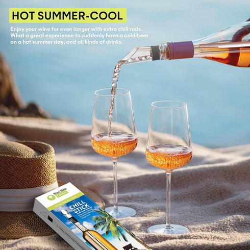 Wine Chiller - 3 in 1 Stainless Steel Wine Cooler Stick with Aerator and Pourer, The Best Holiday Gifts