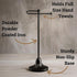 Countertop 17 Inch Counter Hand Towel Holder for Bathroom - Tall Black Free-Standing Hand Towel Stand for Bathroom