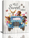 Dachshund Dog Wall Art, Funny Driving Car Pictures, Rustic Sausage Dog Truck Decor for Bathroom Kitchen Living Room