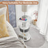 3-Tier 21.6" Small Round Side Table with Storage Bag, Accent Round End Table with Four Storage Functions for Living
