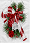 3dRose Towel, Pretty Candy Cane with Bells Illustration Design