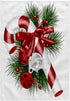3dRose Towel, Pretty Candy Cane with Bells Illustration Design