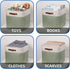 Temary Cube Storage Baskets for Shelves, 4-Pack Fabric Storage Basket for Organizing Clothes, 13 Inch, White & Green