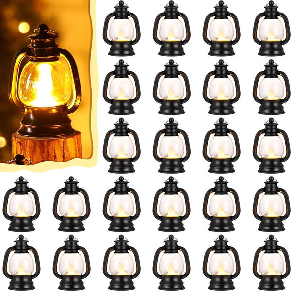 Ferraycle 24 Pcs Mini Lantern Decor 4 Inch Western Lantern Table Centerpiece
