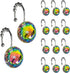 Sunlit Luxury Design Glitter Round Colorful Diamond Crystal Gem Bling Shower Curtain Hooks - Rust Proof Metal