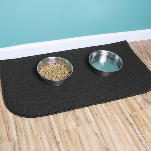 Ritz Solid Accent Rug - 18" x 30" Stain Resistant Kitchen or Living Room Mat - Black