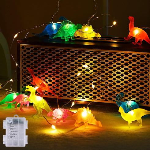9.8FT 30LED (8 Dinosaur String Lights - Jurassic Themed Dinosaur Lights for Kids Room, Birthday Party & Christmas