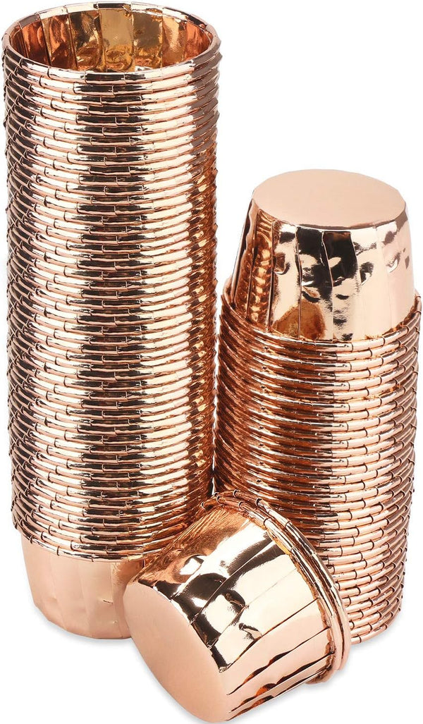 EUSOAR Aluminium Cups for Baking, 100pcs 3.5 oz Disposable Ramekins, Foil Cupcake Baking Cups for Parties
