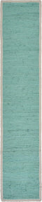 LR Home Bordered Turquoise Table Runner, 1'-4" X 6'-8"