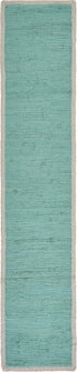 LR Home Bordered Turquoise Table Runner, 1'-4" X 6'-8"