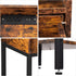 Lerliuo Nightstand with Charging Station, 3-Tier End Table with Storage Drawer, Modern Bedside Night Stand, Retro Brown