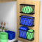 YIGII 3 Pack Adhesive Cabinet Organizer Storage, Wall Mounted Lid Organizer for Tupperware - Black Stainless Steel