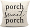 Mancheng-zi Porch Throw Pillows, 18x18 Farmhouse Porch Decor, Outdoor Pillow Covers, White