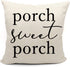 Mancheng-zi Porch Throw Pillows, 18x18 Farmhouse Porch Decor, Outdoor Pillow Covers, White